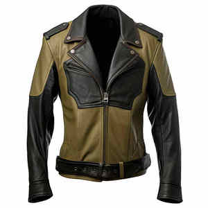 Chaqueta de Cuero para Hombre Estilo Urbano, Ropa de Calle, Prenda Exterior para Viajes Casuales, Uso Diario y Comodidad - Product Image 1
