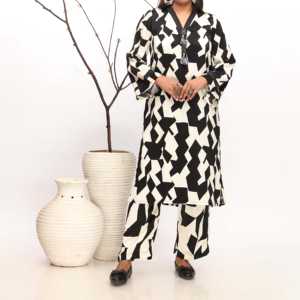 2PC Robes de cocktail en soie Shamouse imprimées Collection PW4096 - Product Image 3