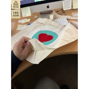 Sac fourre-tout de plage en coton avec logo personnalisé, 140 GSM, tissu naturel non laminé, 45x38x11cm, imprimé, réutilisable, vente en gros, OEM, ODM, marque privée - Product Image 3