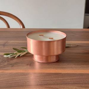 Cuenco de cobre martillado a mano con tapa, portavelas de lujo para aromaterapia, tarro decorativo de cobre para el hogar, spa o regalo. - Product Image 3