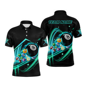 Camiseta Polo Personalizada con Impresión Digital para Hombre - Equipo de Billar y Snooker, 100% Poliéster, Ligera y Transpirable - Product Image 2