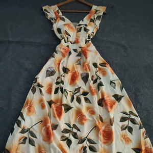 Vestido Maxi Elegante de Seda para Mujer, Diseño Sencillo con Patrón Liso, Manga Corta, Cintura Natural, Cómodo, Casual y Formal para Diversos Eventos - Product Image 6