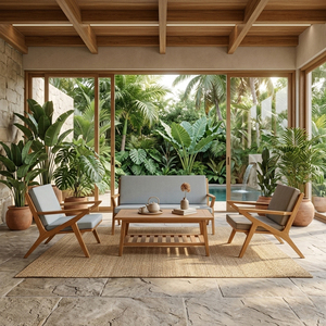 Commercial Luxury Teak Wood Modern Malmo <b>Mid</b>-<b>Century</b> Sofa Set Living Room Furniture Coffee <b>Table</b> Home Furniture Resort Spaces - Product Image 6