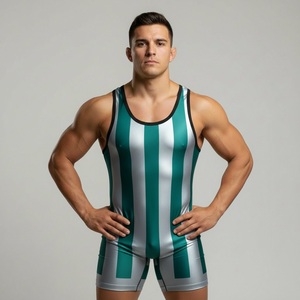 Combinaisons de lutte athlétiques unisexes personnalisables avec nom d'équipe et de joueur, sous-vêtements de fitness sculptants pour la lutte - Product Image 1