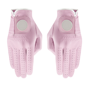 Gant de golf rose en cuir véritable pour femme, main droite, antidérapant, fermeture auto-agrippante - Product Image 6