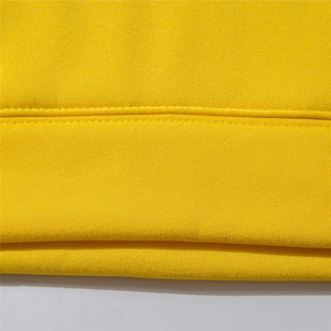 Sweat-shirt à capuche unisexe jaune, couleur unie, décontracté, coupe classique, pour l'automne, en coton tricoté French Terry, avec poche. - Product Image 5