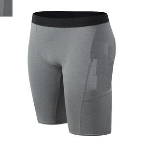 Skinny Elastic Waist Breathable Lightweight Unisex Gym Fitness <b>Shorts</b> Embossed Printed Outdoor Sports <b>Compression</b> Clothing - Product Image 3