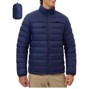 2026 Lightweight Casual Slim Couple Jacket Zipper Front Stand Collar <b>Yarn</b> Dyed Solid Color White Warm Winter Coat Packable - Product Image 4