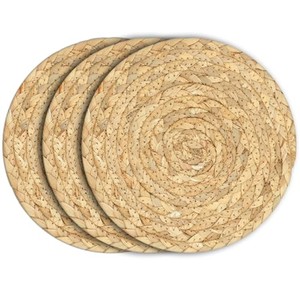 Juego de Salvamanteles Redondos Minimalistas de Madera de Mango Rubio Natural al por Mayor - Product Image 1