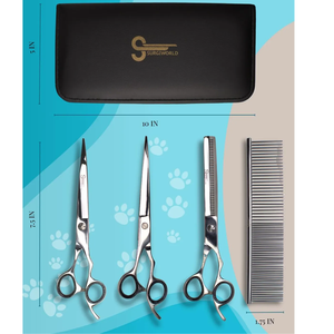 Premium Pet Grooming <b>Scissors</b> Set – Made from High-Quality Stainless Steel, Professional <b>Dog</b> & Cat Hair Cutting Kit with Case - Product Image 2