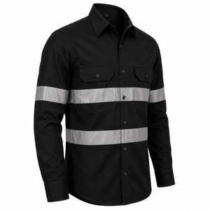 Custom Logo Mens Construction Wear High Visibility Tape Dual Chest Pockets Button Down <b>Shirt</b> Safety Wear <b>Shirt</b> Welding <b>Shirt</b> - Product Image 3