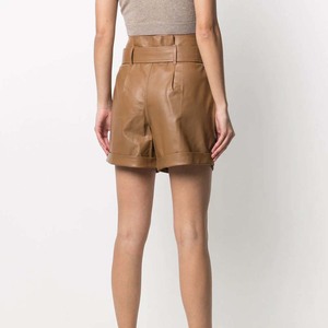 Pantalones Cortos de Cuero Ecológicos Impermeables para Mujer, Diseño Novedoso con Cintura Media y Presillas, Cierre de Botones, Precio de Fábrica 2026 - Product Image 6