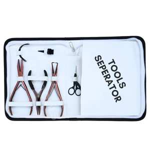 Kit Avanzado de Herramientas para Extensiones de Cabello Oro Rosa: Alicates para Cinta Adhesiva, Crimpadora Plana, Removedor de Cuentas y Pinzas de Pico de Pato Negras, Anillo Separador - Product Image 5