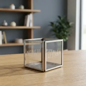 Artisan Design Etched <b>Glass</b> <b>Lantern</b> Votive Candle Holder Stainless Steel Home & Office Luxury Decor VO1017 - Product Image 1