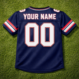 เสื้อทีมอเมริกันฟุตบอลแบบกำหนดเองสำหรับโรงเรียน ผ้าโพลีเอสเตอร์แห้งเร็ว ระบายอากาศได้ดี ปักชื่อและหมายเลขผู้เล่นตามสั่ง - Product Image 2