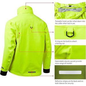 Chaquetas de Pesca Impermeables Valor Personalizadas de Fábrica para Hombre y Mujer, Chaqueta de Lluvia Transpirable y Resistente al Viento - Product Image 4