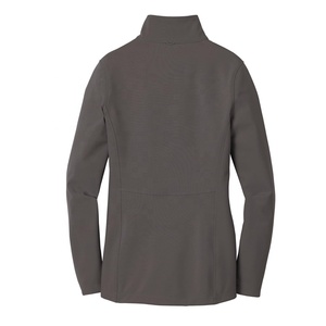 <b>Women</b> Fleece Jacket Zip Up Stand Collar Windproof Regular Fit Solid Color Outdoor Casual <b>Coat</b> Autumn Softshell Jacket - Product Image 3