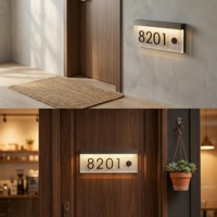 Panneaux de porte personnalisés LC pour hôtels, numéros de porte apparents avec interrupteur sonnette pour auberges et appartements