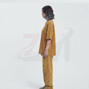 เสื้อยืดโอเวอร์ไซส์ผู้หญิงแบบใหม่ล่าสุด สไตล์วินเทจ ผ้าคอตตอนหนานุ่ม ล้างสีแบบแอซิดวอช แฟชั่นลำลอง ผลิตจากโรงงาน - Product Image 3
