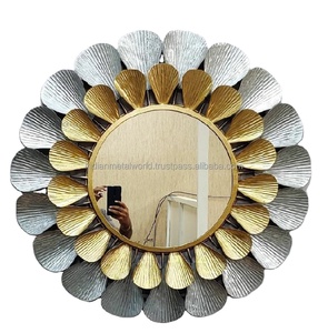 Décoration murale en métal brillant, diamant extensible, fleur, or, ART - Product Image 1