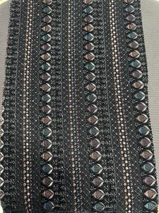 Motif de broderie sur velours noir, base de motif 9000, pour veste ethnique femme, lehenga de mariée, abaya, décoration intérieure - Product Image 1