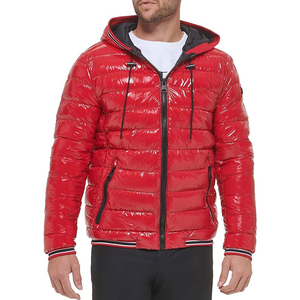 Men's Solid Canvas <b>Bubble</b> Jacket Lightweight Windproof Casual Winter <b>Coat</b> with Zipper Closure Front Logo - Product Image 5