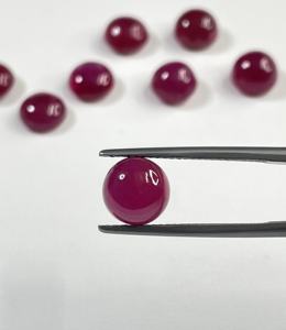 Cabujón de Rubí Africano Natural de Calidad Comercial, Tratado Térmicamente, Forma Redonda de 8 mm, Color Rojo Rosado, Gema Suelta para Joyería - Product Image 3