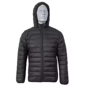 Custom Men Black Puffer Jacket Wholesale Hooded Shiny Bubble <b>Coat</b> Warm <b>Padded</b> Heavy Winter Outerwear Jackets For Male OEM - Product Image 1