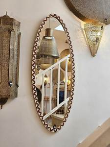Miroir mural moderne et élégant en bois naturel 100% fait main, incrusté de os, de qualité supérieure, personnalisé, pour la décoration, Inde - Product Image 2
