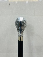 Canne de marche murale multifonction en laiton poli avec poignée en nickel et bois de rose, style vintage, pour la maison, la Saint-Valentin et Noël