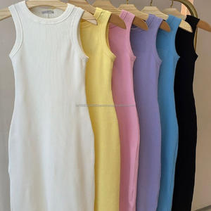 Monos ajustados Y2K sin mangas para mujer, enterizos, bodys, vestidos de punto acanalado, ropa de mujer, venta al por mayor a granel - Product Image 4