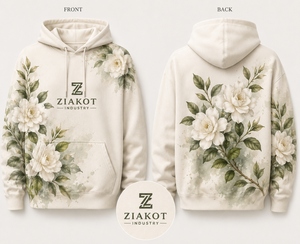 Vente en gros de sweats à capuche personnalisés avec motif floral, couleur marron, vert clair, demi-blanc, respirant, sweat à capuche pull-over pour hommes de Ziakot Industry - Product Image 6