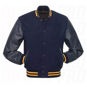 Custom <b>Baseball</b> Letterman Varsity <b>Jacket</b> <b>for</b> <b>Men</b> Wool Body Genuine Leather Sleeves College Bomber <b>Jacket</b> Embroidered Logo - Product Image 1