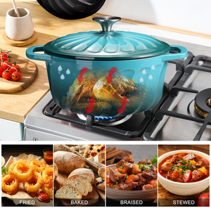 Elegant Enameled Dutch Oven With Heavy Duty Cast Iron Construction Superior Heat Retention Technology Wide - Product Image 6