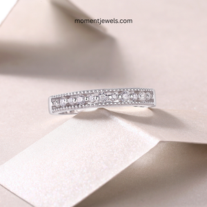 Anillo de Plata de Ley 925 Chapado en Oro Real de 18K con Moissanita para Mujer, Estilo Clásico Simple, Anillo de Banda con Incrustaciones de Color Sólido, para Regalo - Product Image 2