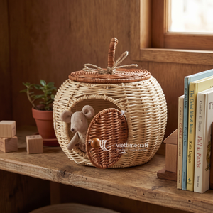 Handmade Vintage Rattan Pumpkin Basket Wicker Multifunction Hanging Decor Natural Seasonal <b>Ornament</b> for Halloween <b>Easter</b> Decor - Product Image 4