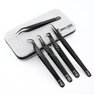 Wholesale 90° Black Lash Tweezers Fiber Tip Hook Tip Curved Eyelash Extension Tweezer Japanese Steel <b>Precision</b> <b>Tool</b> - Product Image 1