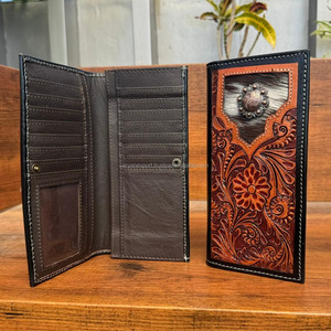 Carteras largas plegables de cuero de gran capacidad para hombres, carteras de negocios multitarjeta de piel de vaca de estilo Vintage, novedad - Product Image 4