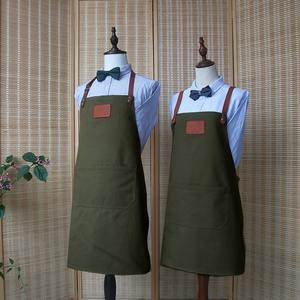 Étui professionnel en cuir et toile durable pour tablier, avec fermeture éclair, réglable, à porter en bandoulière, pour outils de chef, barista, barbier, charpentier, atelier - Product Image 1