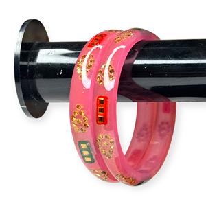 ชุดกำไลข้อมืออะคริลิคสีชมพูทรงดอกไม้ประดับมุกเลียนแบบทรงเหลี่ยมมรกต ดีไซน์ทันสมัย ชุบทอง เหมาะสำหรับงานแต่งงาน ขายส่งแบบใหม่ - Product Image 2