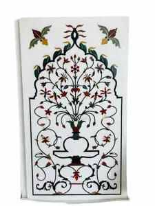 Carreaux floraux modernes en marbre incrusté faits à la main, imperméables, ignifuges et anti-moisissures pour intérieurs de luxe, usage domestique et commercial - Product Image 3