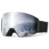 Lunettes de ski et de snowboard magnétiques en gros, verres cylindriques anti-UV et anti-éblouissement, lunettes de sport sur neige personnalisées anti-buée
