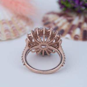 <b>Emerald</b> Cut Green Moissanite <b>Ring</b> 925 <b>Silver</b> Plated Rose Gold Tone Engagement Band Unisex Jewelry Gift women classic style gift - Product Image 1