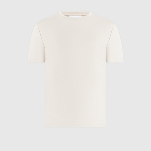 T-shirt en jersey de coton blanc à manches courtes et col rond pour homme, coupe classique, couleur unie, design simple - Product Image 4