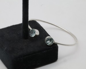 Zircon <b>Cuff</b> Bangles with German <b>Silver</b>, Adjustable Open <b>Cuff</b> <b>Bracelet</b>, Sparkling Zircon Stone Bangle Jewelry for Women - Product Image 3