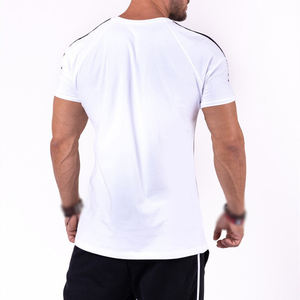 T-shirt de sport noir pour homme, vêtements de musculation, de fitness, de course à pied, en coton, coupe ajustée, NOUVEAU - Product Image 3