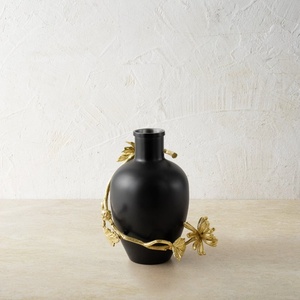 Jarrón de lujo Saleem International 2026 con diseño de granada, color plateado, de metal, con hoja de ginkgo marrón dorado - Product Image 6