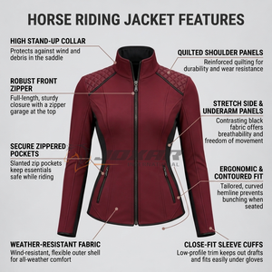 Veste d'équitation de haute qualité alliant fonctionnalité pratique, tissu confortable et style raffiné pour les sports équestres - Product Image 4