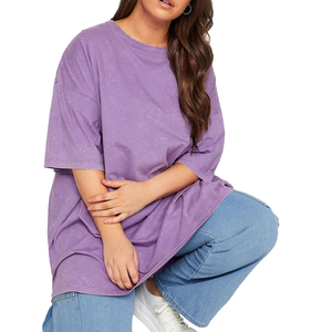 Camiseta de Mujer de la Mejor Calidad, Lavado Ácido, Corte Regular, Transpirable, Teñido Liso, Diseño Personalizado, Servicio OEM, Camisetas de Mujer con Lavado Ácido - Product Image 4