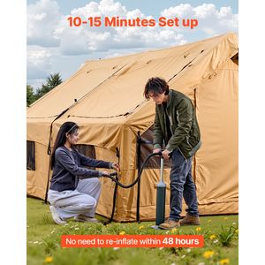 Tenda Gonfiabile per 8-12 Persone, Facile da Montare, con Pompa Manuale, 4 Stagioni, Lusso Glamping, 2 Lucernari, Materiale con Pali ad Aria per Campeggio - Product Image 4